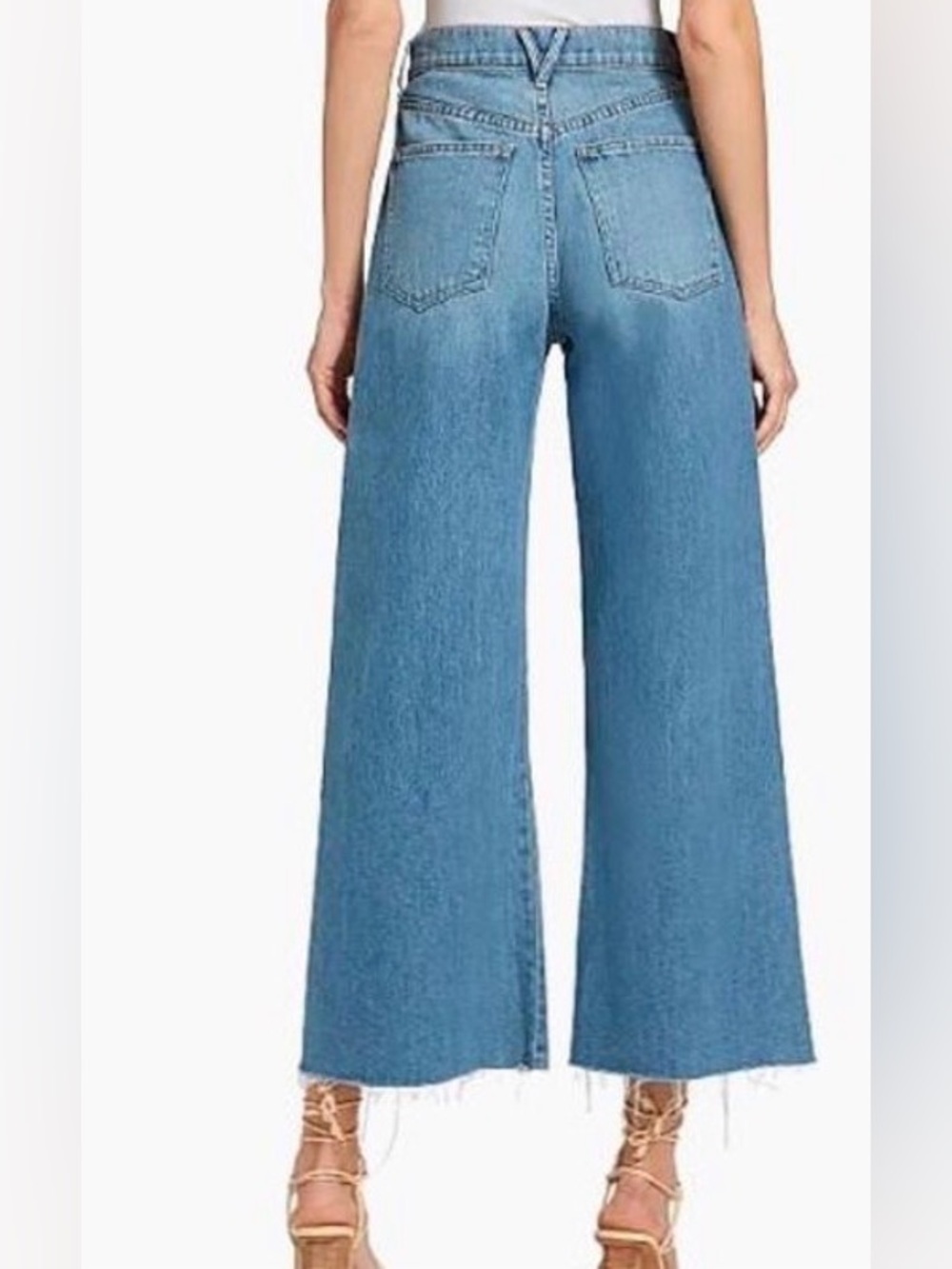 NWT [Veronica Beard] Taylor Cropped High-Rise Wide-Leg Denim Jeans Women’s 30 - Picture 5 of 13